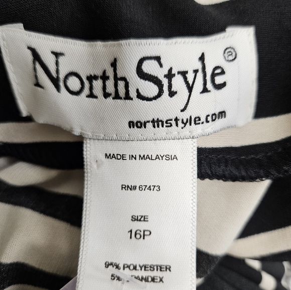 NORTHSTYLE Black and White Stripws Dress 16P - Picture 7 of 7